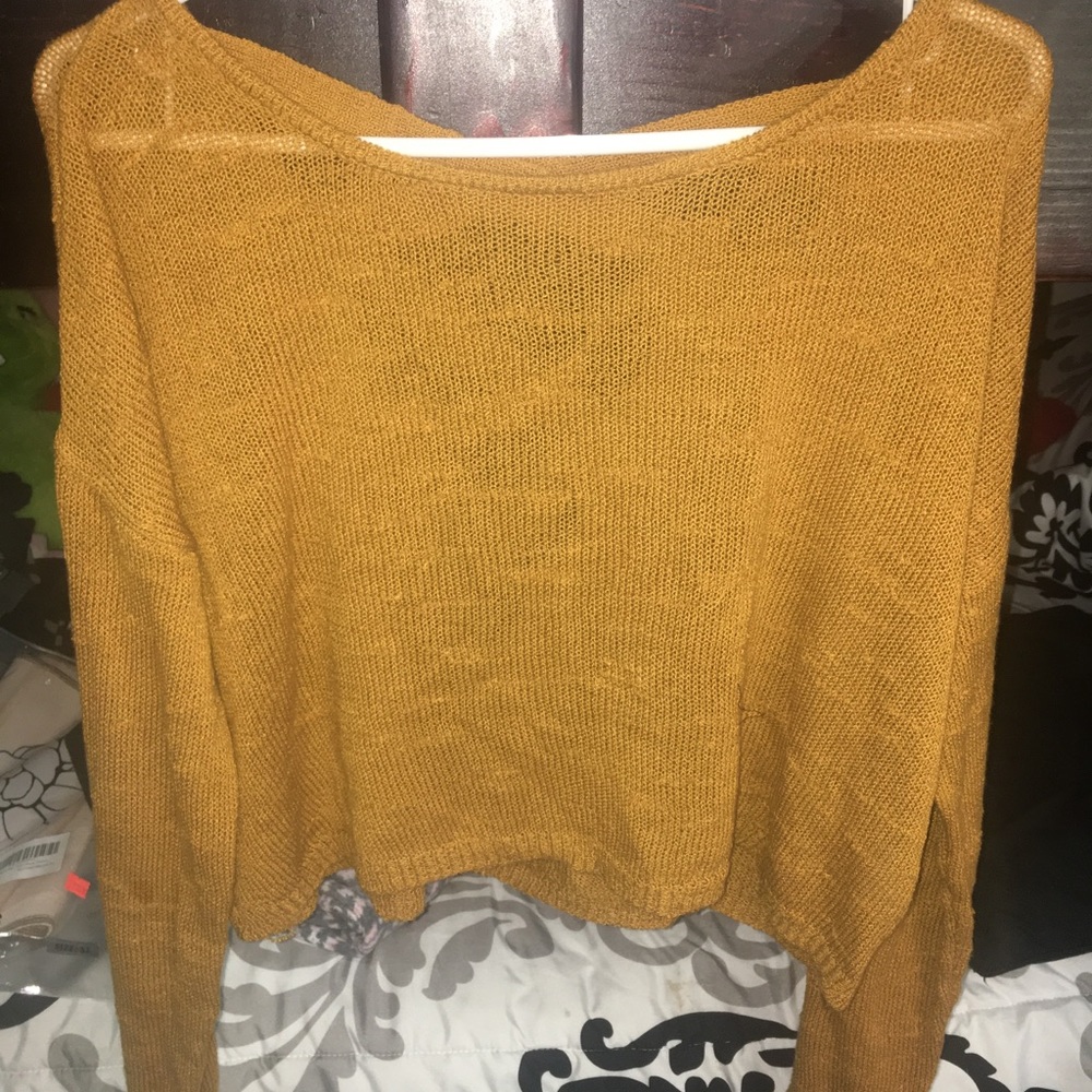 Mustard crossed back knit